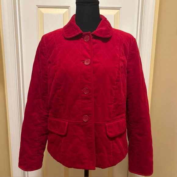 Talbots Jackets & Blazers - Talbots Red Teddy Jacket